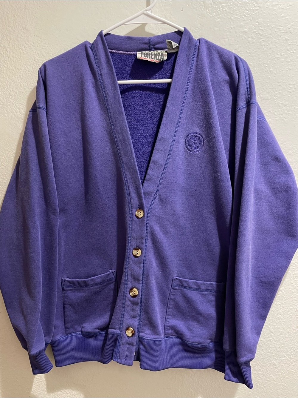 Vintage 1980s / 1990s Forenza Heavyweight Sweatshirt Cardigan - Size Large